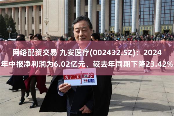 网络配资交易 九安医疗(002432.SZ)：2024年中报净利润为6.02亿元、较去年同期下降23.42%